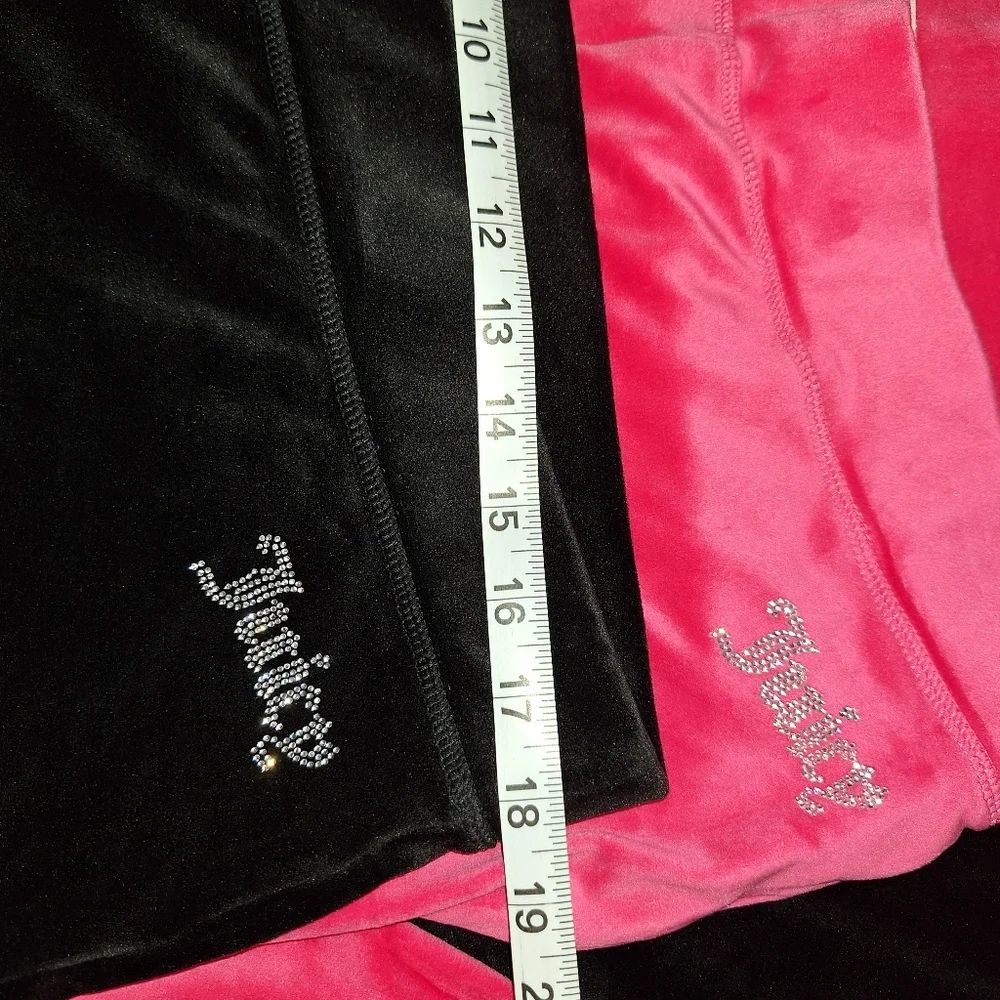 Lot Of 2 Y2K Juicy Couture Pants 2XL Activewear Hot Pink& Black Velour Yoga Logo - Picture 9 of 12